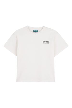 white cotton t-shirt KENZO KIDS | K61681117